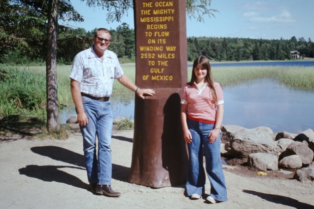 My host father and me at the source of the Mississippi , August 1975