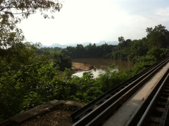 Looking towards the hills of Burma from The Death Railway